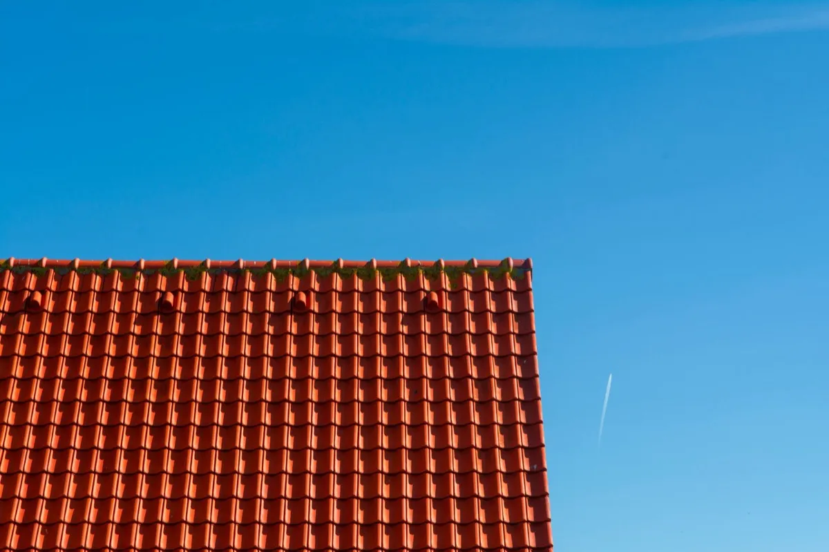 Tile roof gable in full sun, the kind of exposure that sets roof life in Tulsa, OK